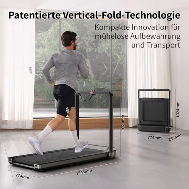 WALKINGPAD Laufband X23/Mx16, Breite Lauffläche, Leiser bürstenloser Motor, Doppelter Faltmechanismus, Schwarz – Bild 7