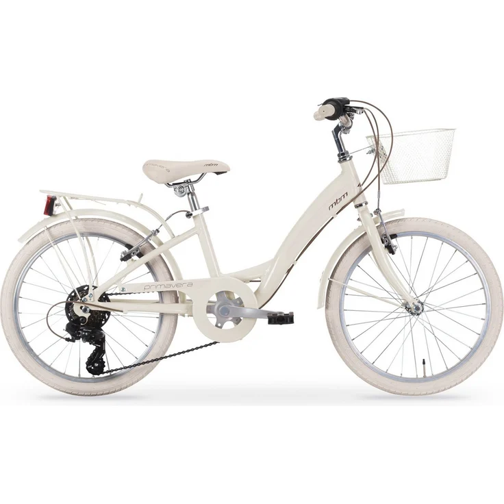 MBM Kinderfahrrad New Primavera 20 Zoll, SHIMANO 6-Gang Kettenschaltung, V-Brakes, Citybike in Beige