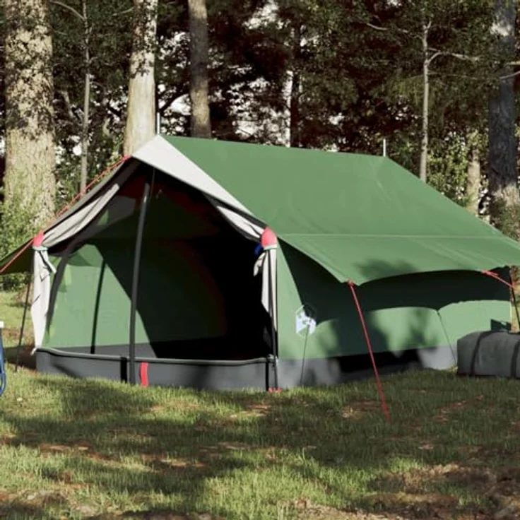 vidaXL Campingzelt, Trekkingzelt für 2 Personen Wasserdicht, Zelt mit Insektenschutz, Leicht Tragbar, Grün – Bild 2