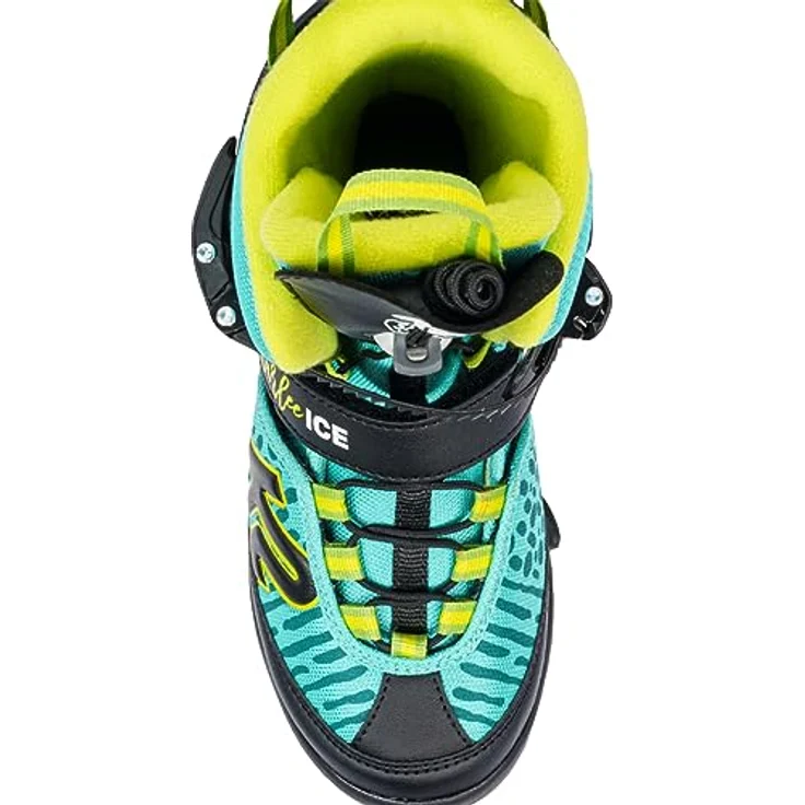 K2 Marlee Ice Mädchen Schlittschuhe, verstellbar von XS bis L, türkis-gelb, mit K2 Softboot-Technologie und rostfreien Kufen – Bild 2
