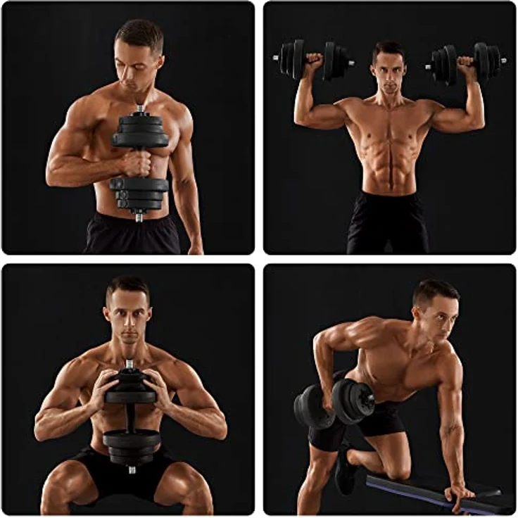 SONGMICS Hanteln 2er Set, Kurzhanteln, 2 x 10 kg, für Männer und Frauen, Fitness, Gewichtheben für Zuhause, Fitnessstudio, schwarz SYL20HV1 – Bild 4