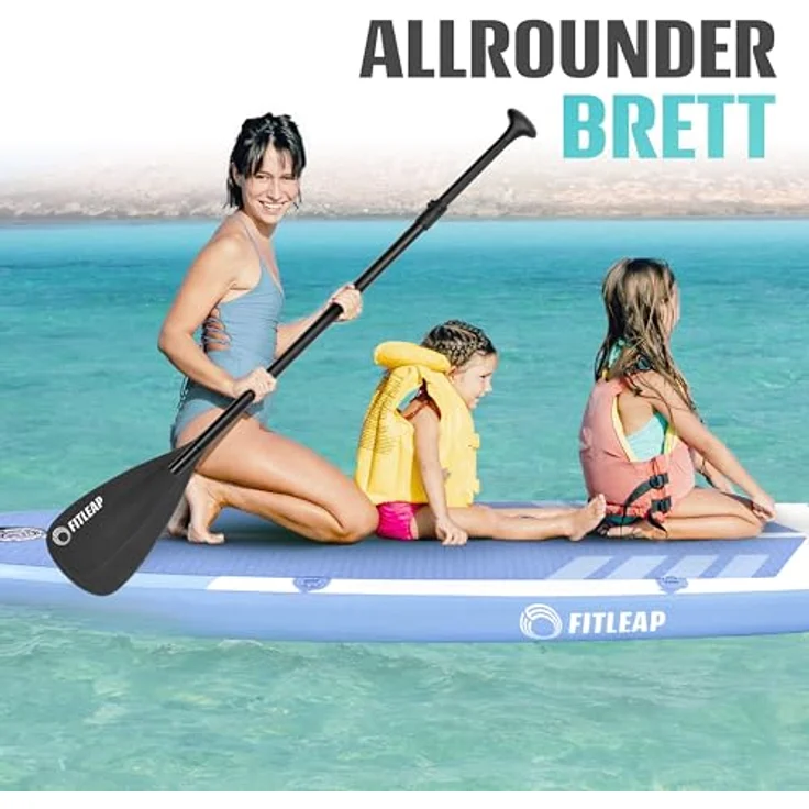 Fitleap Premium Stand Up Paddle Board aufblasbar, SUP Set mit Hochdruckpumpe, verstellbarem Paddel und Rucksack - Ideal für Yoga, Surfen und Wassersport – Bild 8