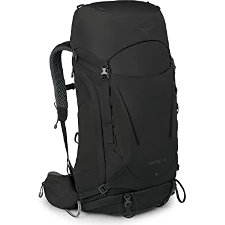 Osprey Europe Kestrel 48 Black L/XL, Wanderrucksack mit AirScape Rückenplatte und integrierter Regenhülle – Bild 1