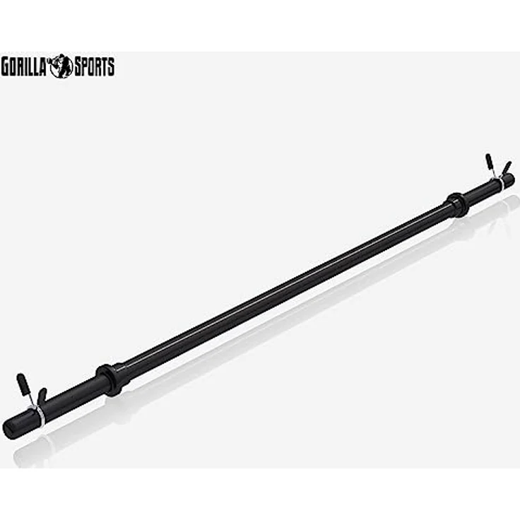 GORILLA SPORTS® Langhantel Set 20 kg - inkl. Hantelscheiben 2x1,25kg, 2x2,5kg, 2x5kg, 30mm, Aerobic Langhantelstange 130 cm, mit 2 Federverschlüsse, Kunststoff - Hantelset, Langhantelset – Bild 4