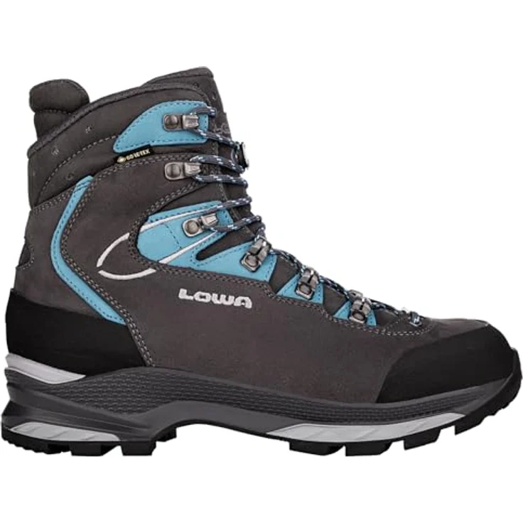 LOWA MAURIA EVO GTX Ws 9768, Wanderschuhe für Damen, anthrazit/türkis, Größe 39, Obermaterial aus Leder, Gummiaußensohle – Bild 1