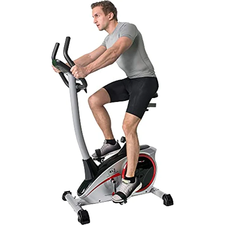 Christopeit Sport Fahrrad-Heimtrainer AL 2 Silber - 24-Stufig, bis 150kg Gewicht, 9kg Magnet-Bremssystem, LCD-Display – Bild 2