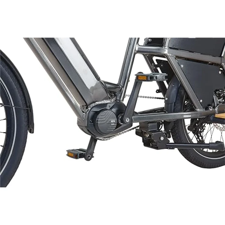 Prophete URBANICER 4.0 Urban Longtail-E-Bike 24", AEG 250W Mittelmotor, 170 km Reichweite, 9-Gang, hydraulische Scheibenbremsen, LED-Beleuchtung, integrierter Li-Ion Akku, grau – Bild 4