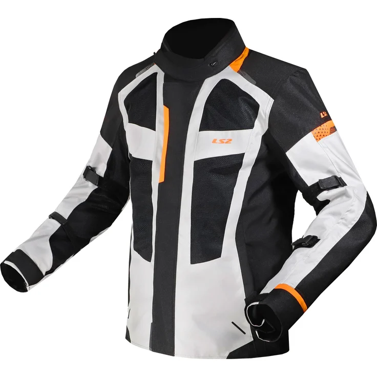 LS2 Scout Tourenjacke für Herren, dreilagige wasserdichte Skijacke in Schwarz/Grau/Orange, Gr. L