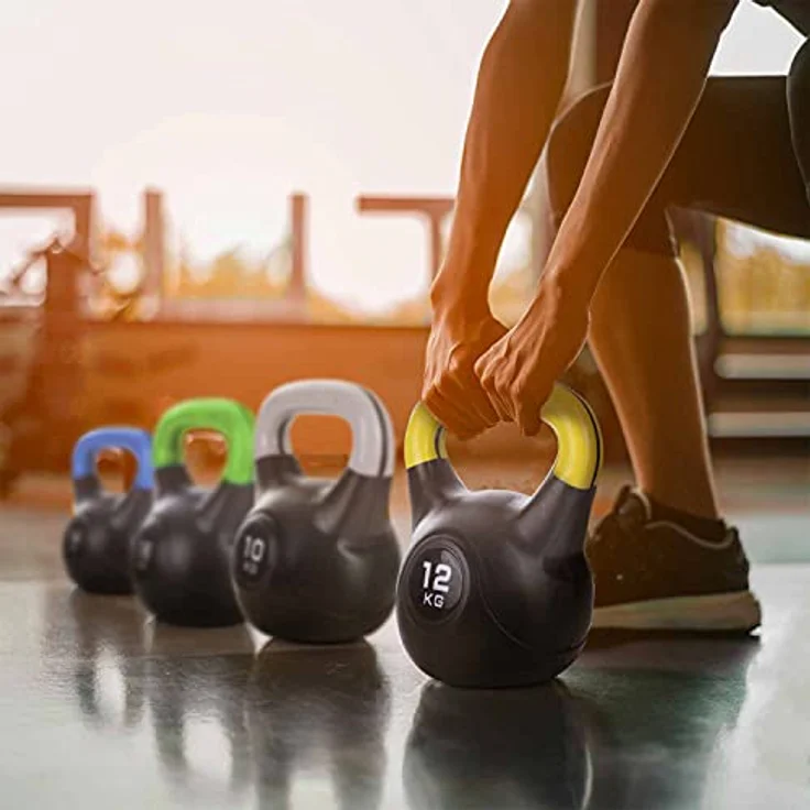 Body & Mind® Kettlebell Kugelhantel 2-20 kg - Workout Gewicht-Hantel für Kraft-Training - Profi Fitness Schwunghantel aus Kunststoff (e - 8 kg) – Bild 5