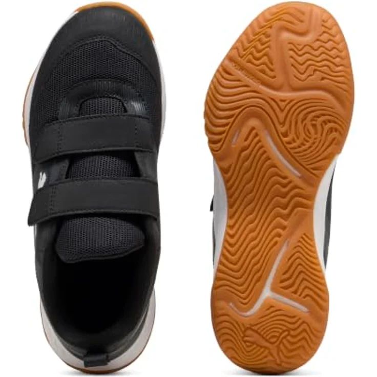 PUMA Handballschuhe Varion 3 mit Klettverschluss, schwarz, für Kinder, Größe 33, leichte Dämpfung und Atmungsaktivität – Bild 4