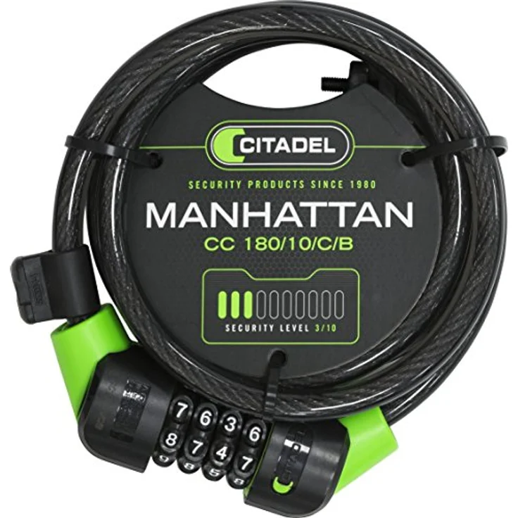 Abus CITADEL CC 180/10/C/B, Veloschloss mit 10 mm Stahlkabel und Zahlencode-Schließmechanismus, 180 cm Länge – Bild 1