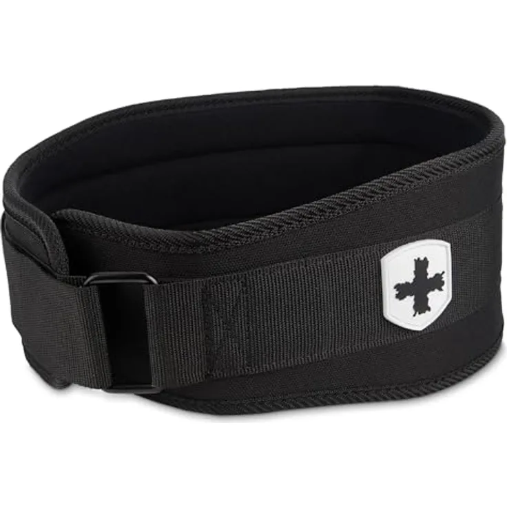 Harbinger Gewichthebergürtel aus Nylon, mit flexiblem und ultraleichtem Schaumstoffkern, Kraftausrüstung, Schwarz, 11,4 cm, Größe M