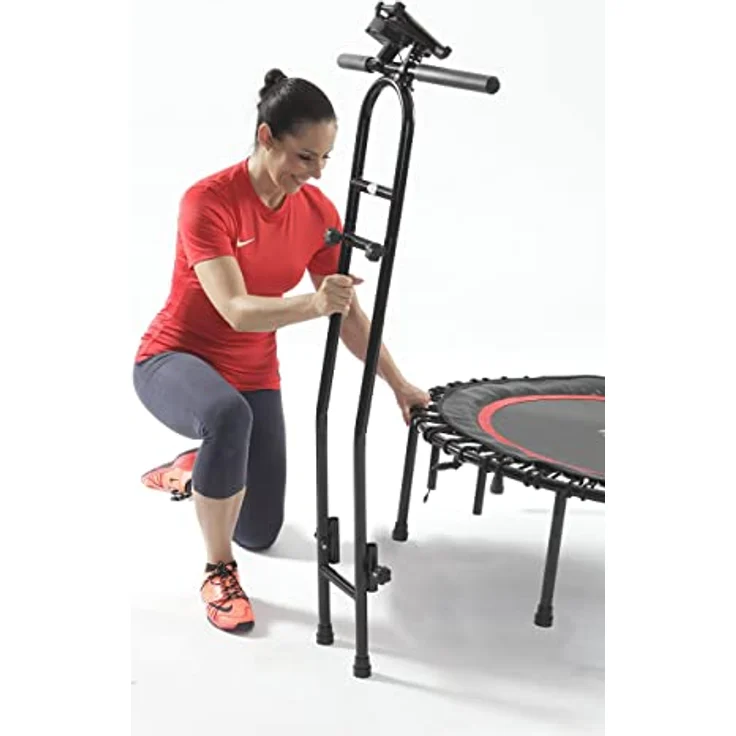 Fitnesstrampolin 2.0, mit Sprungzähler, NEU - die Trampolin-Innovation von JOKA FIT,Widerstandsbänder, DVD, Handyhalterung – Bild 3