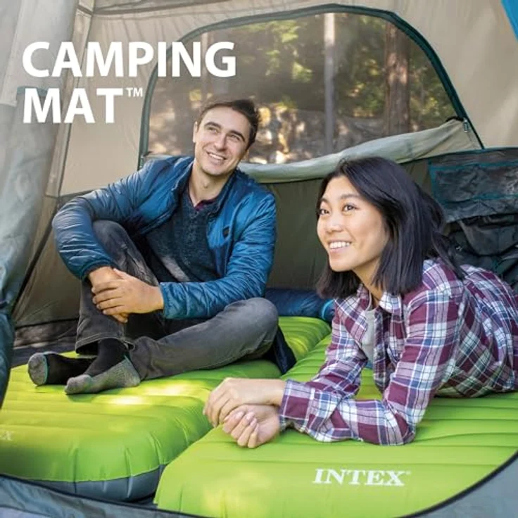 Intex Premaire Dura-Beam Campingmatte mit USB150, aufgeblasene Größe: 76 cm x 1,91 m x 17 cm, blau – Bild 2