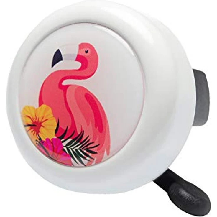 REICH Motivglocke Flamingo, Kinderfahrradklingel in Weiß, Ø55mm, SB-Karte