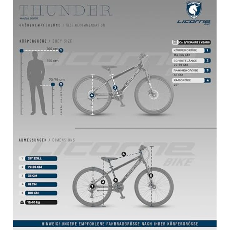 Licorne Bike Thunder Premium Mountainbike, Anthrazit/Rosa, 26 Zoll, Shimano 21 Gang, hydraulische Scheibenbremsen, Hardtail – Bild 5