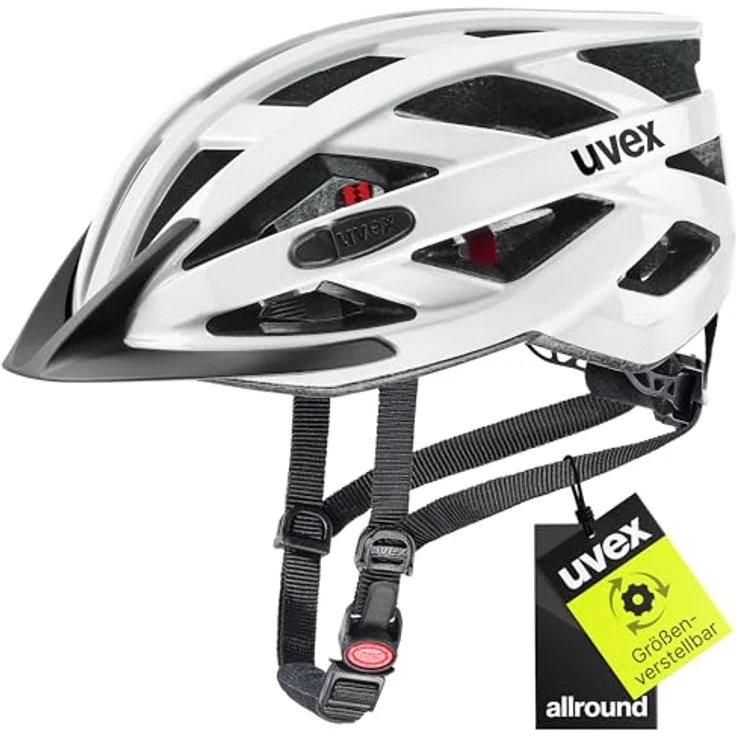 Uvex i-vo 3D, Leichter Allround-Helm für Damen und Herren, individuelle Größenanpassung, integrierte Sonnenblende, erweiterbar mit LED-Licht, White, 52-57 cm – Bild 1