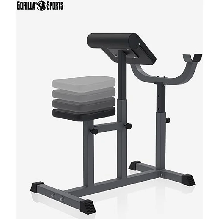 GYRONETICS® Curlbank - 90 x 65 x 80-112 cm, Sitz 5-fach, Curlpult und Hantelablage 4-Fach Höhenverstellbar, Rutschfesten Füßen, bis 150kg Belastbar - Hantelbank, Scottbank, Bizepsbank, Scott-Bank – Bild 5