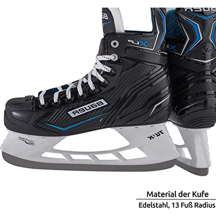 Bauer X-LP-Skate, Schlittschuhe für Eishockeyeinsteiger, Größe 45.5, mit komfortablem Fleece-Innenfutter und traditioneller Schnürung – Bild 5