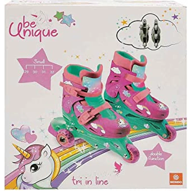 Mondo Unicorn Inline Skates, verstellbar von Größe 29 bis 32, rosa-grün – Bild 2