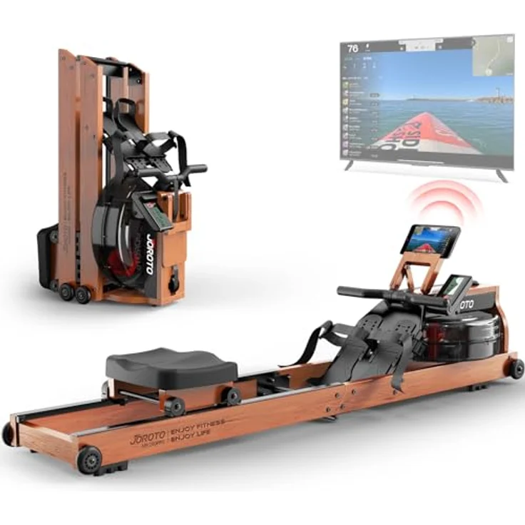 JOROTO Rudergerät MR280PRO aus Eiche, mit Bluetooth Display & Kinomap-Mitgliedschaft, faltbar, 150kg belastbar – Bild 1