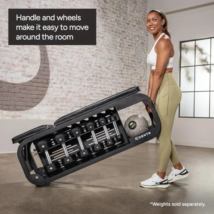 Centr Fusion Bench, Hantelbank mit verstellbarer Lehne, 6 Rücken- und 3 Sitzpositionen, inkl. Stauraum für Hanteln und Kettlebell – Bild 6