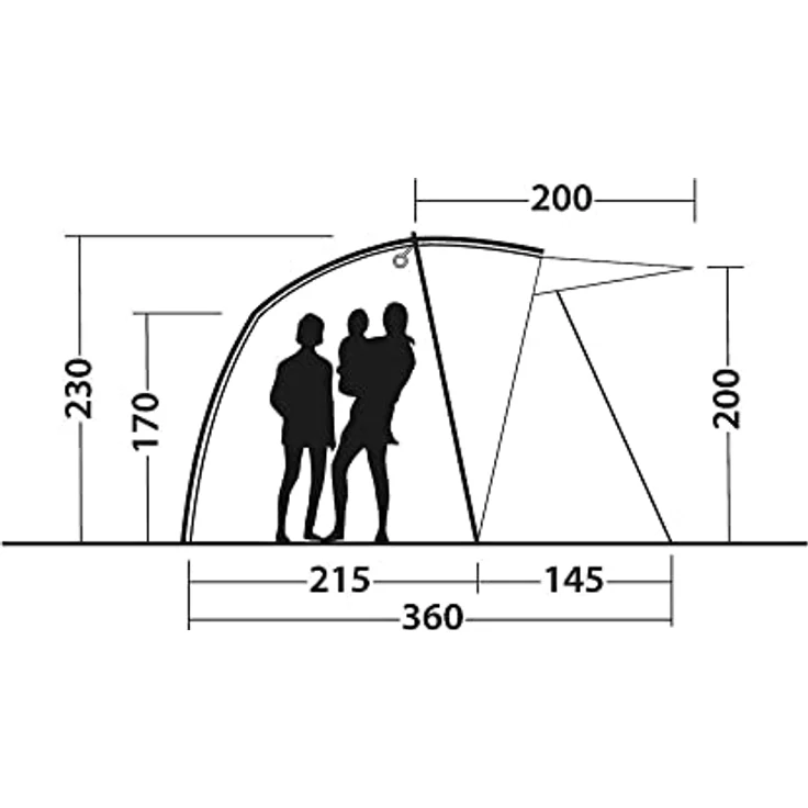 Outwell Woodcrest Vorzelt für Campingbusse, 11.60 kg, für 1 Person, freistehendes Aluflex-System, insektensichere Fenster – Bild 3