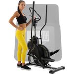 Hop-Sport Cross Stepper für zuhause HS-450B Dynamic - 2-in-1 Crosstrainer und Stepper mit Trainingscomputer - Schwarz Gold