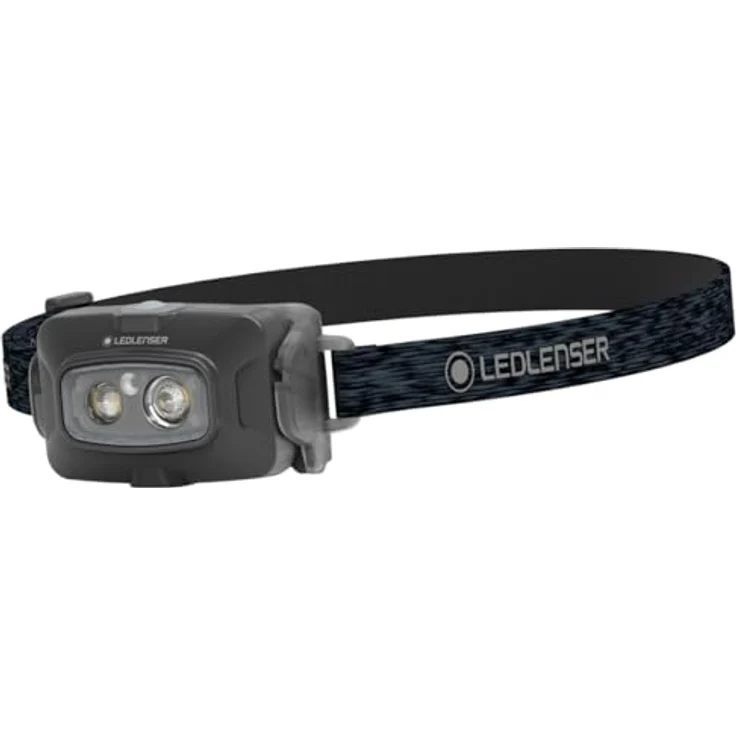 Ledlenser HF4R Core, wiederaufladbare Stirnlampe mit 500 lm, drei Helligkeitsstufen und rotem Frontlicht, schwarz – Bild 1