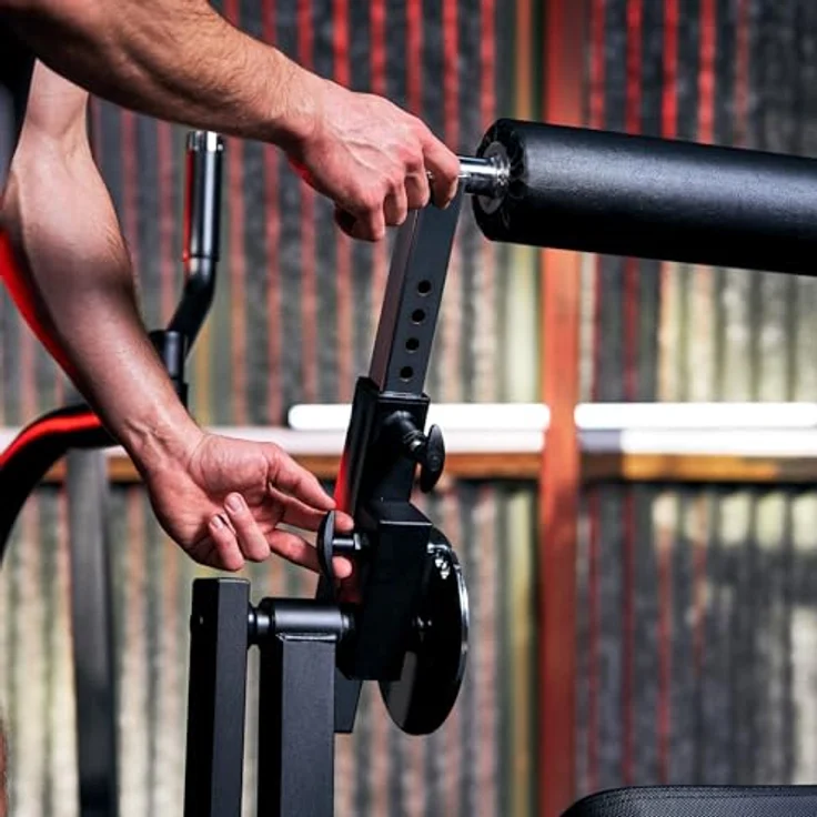 HAMMER Kraftstation Autark 6600 ´26, Studio-Trainingsturm mit Ab- & Back-Modul, höhenverstellbarem Kabelzug, 100 kg Gewichtsblock mit 20 x 5 kg Platten – Bild 4