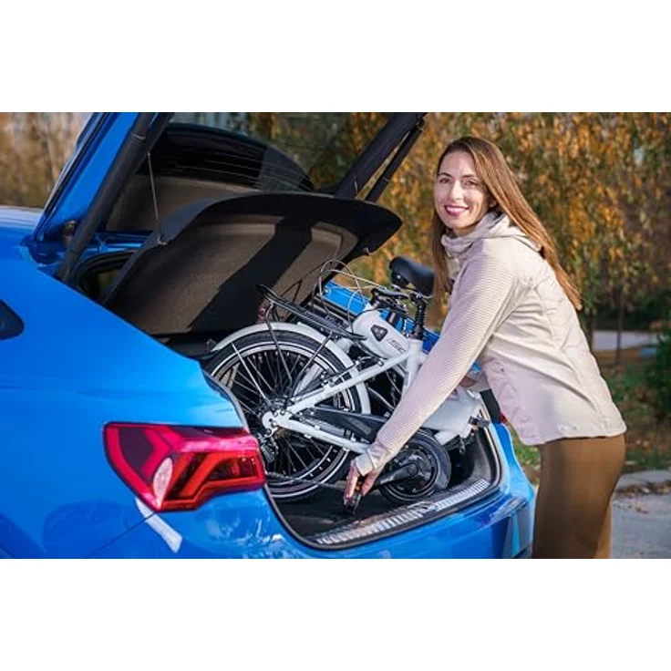 Schiano E-Sky Klapprad 20 Zoll Pedelec, 280Wh Elektrofahrrad mit 7 Gängen, faltbar, weiß – Bild 7