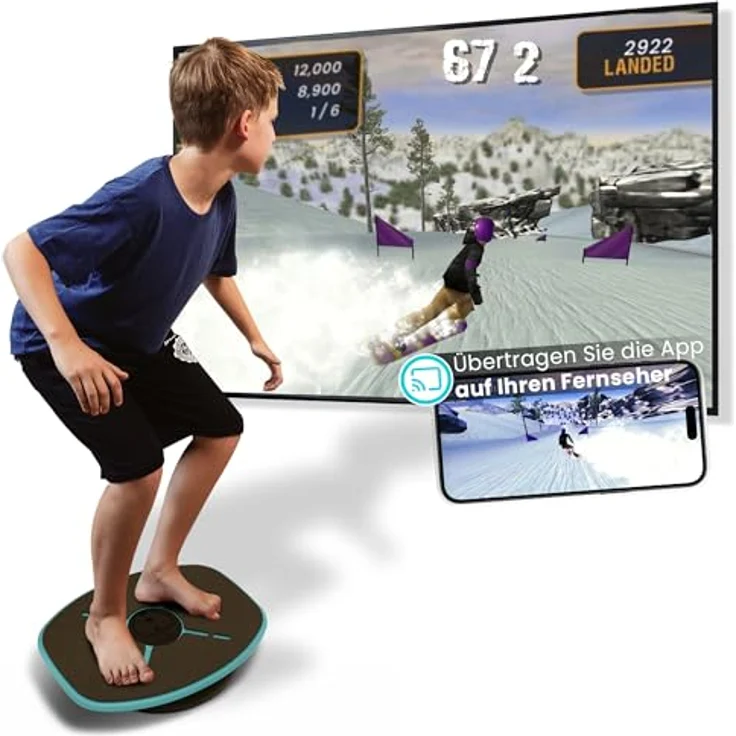 GoCube GoBalance Play & Sport, Interaktives Premium-Balance-Board aus Holz mit Bluetooth-Sensor, 12 Spiele & kostenlose App – Bild 1