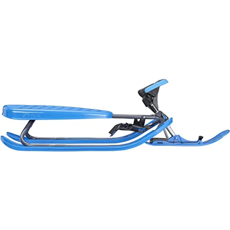 STIGA Snowracer Curve – Robuster Lenkschlitten mit Bremse und Zugseilwinde – Stahlrahmen Bobschlitten für Kinder und Erwachsene bis 90 kg – Winter Schlitten ab 7 Jahren, Blau – Bild 2