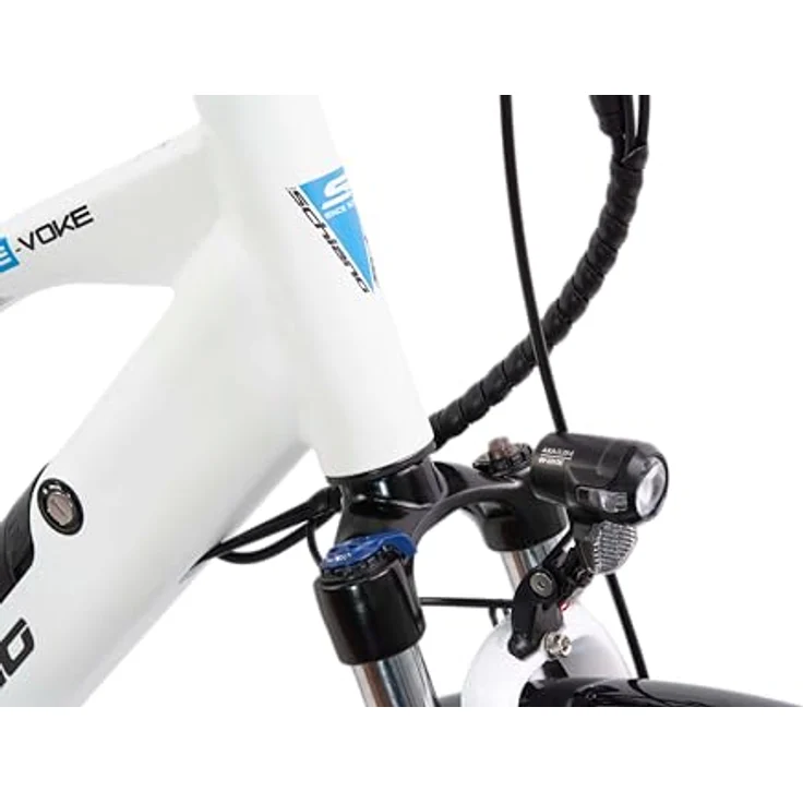 F.lli Schiano E-Voke, E-Bike Trekking 28 Zoll, 250W Motor, 36V 11.6Ah abnehmbarer Akku, Shimano 8-Gang, Weiss – Bild 5