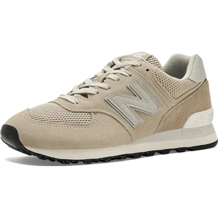 New Balance 574 Lifestyle Damen Sneakers, Beige, atmungsaktives Mesh, Wildleder, gepolsterter Schaft, Gummi-Außensohle, W5746J3 – Bild 1