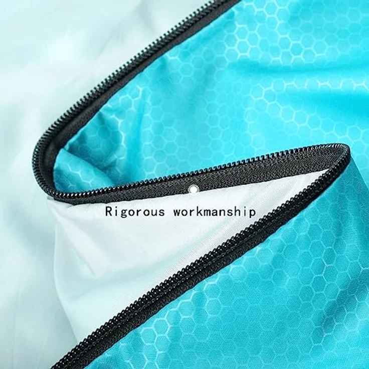 Coolzon Outdoor Schlafsack, 3-4 Jahreszeiten für Erwachsene, wasserdicht & atmungsaktiv, ultraleicht mit Tragetasche, Blau – Bild 4