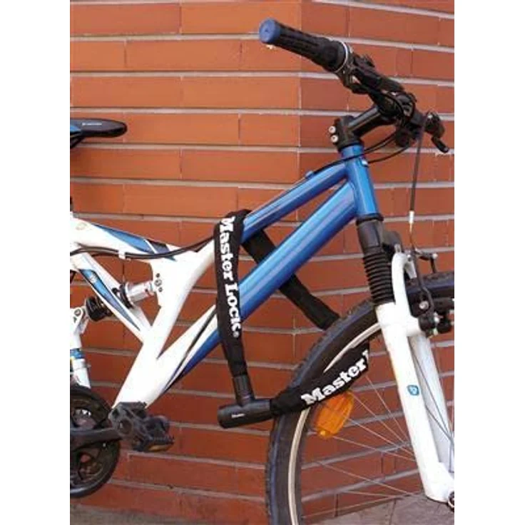 Master Lock Veloschloss mit gehärteter Stahlkette (90 cm), Schutz gegen Sägen und Schlosspicking, Nylonbezug – Bild 2