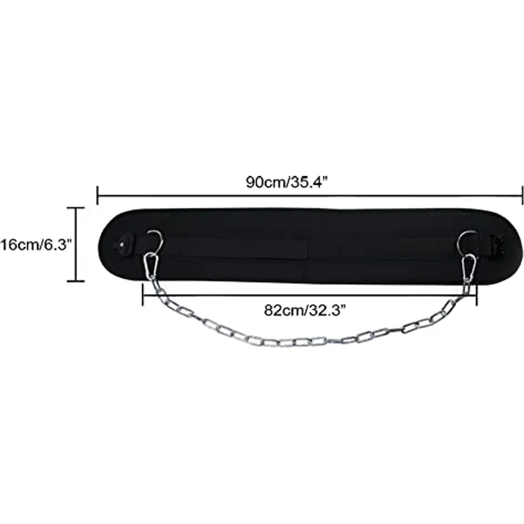 HemeraPhit Strapazierfähiger Dip-Gürtel mit Metallschnalle, Rückenstütze, Klimmzuggürtel (Boucle en métal) – Bild 2
