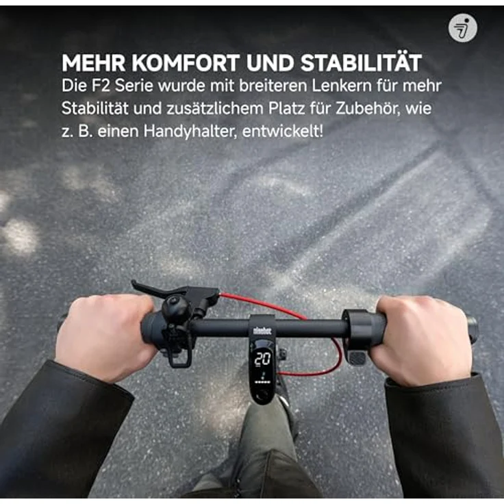 ninebot by Segway E-Scooter F2 Pro D II, 20 km/h, 900 W Motor, schlauchlose selbstabdichtende Reifen, 65 km Reichweite, IPX5 wasserfest – Bild 6