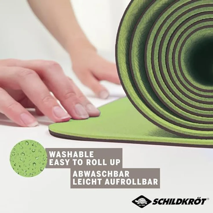 Schildkröt Fitness Unisex Yogamatte, Lime/Anthrazit, 180x61x0,4cm, rutschfest mit Dekormustern – Bild 5