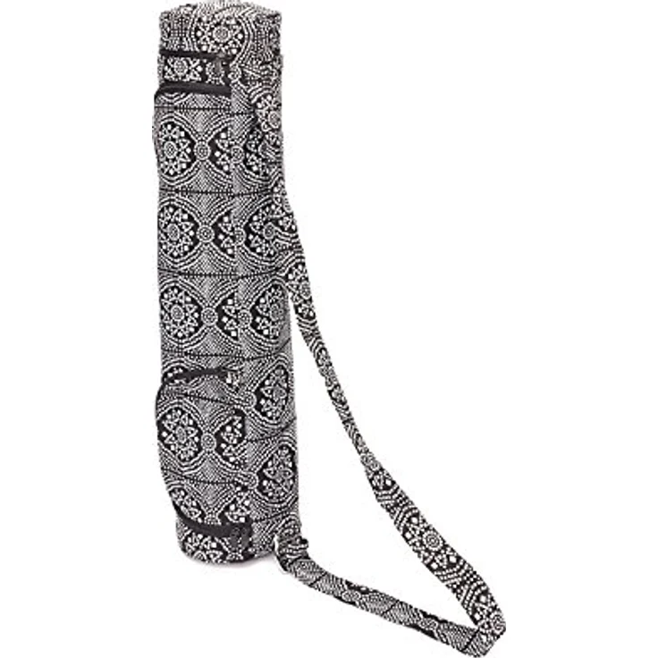 Bodhi Yogatasche ASANA Bag Cotton | Maharaja Collection | Yogamattentasche in verschiedenen Größen | Baumwolltasche für Yogamatte & Zubehör | inkl. Außentaschen | 80 cm | Bandhani/schwarzweiß – Bild 3