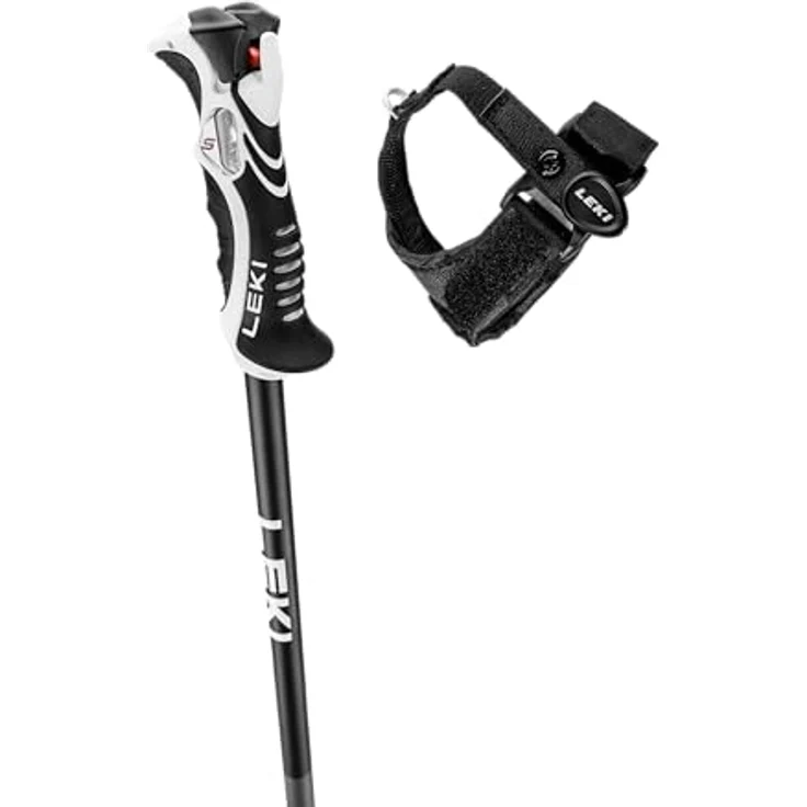 LEKI Bold Lite S Skistöcke, Aluminiumkonstruktion mit Trigger S Slalom Grip, Anthracite-Black-Bright Red, 115 cm – Bild 3