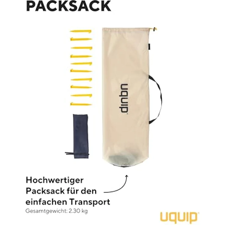 Uquip Speedy Strandmuschel, Tarp-Zelt für 1 Person, leichtes Polyester, 2.50 kg, Schnellaufbau – Bild 5
