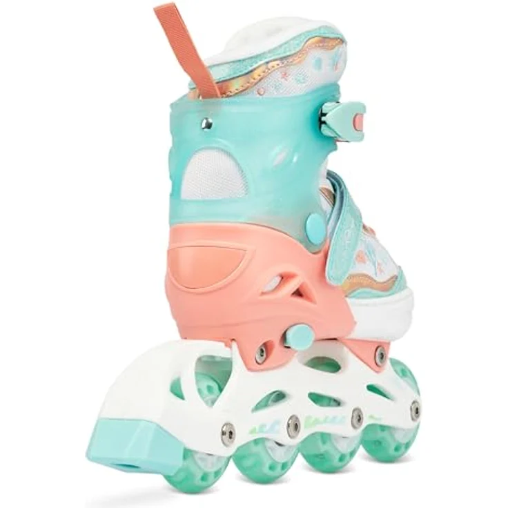 RAVEN Inline Skates Isla Orange/Mint, verstellbare Inliner für Kinder Mädchen, Größen 34-37 (21,5cm-24cm) mit Double-Vent-System und DSAS – Bild 3