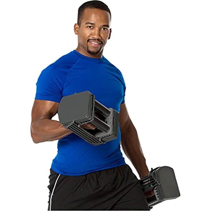 Sport-Tec Power Block Hantel 50, 4,5-23 kg, Paar - Platzsparendes Hantelset für das Homegym, schwarz - Preisvergleich – Bild 4