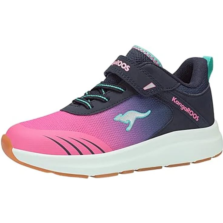 KangaRoos KB-Rida EV Klettschuh, sportlicher Hallensportschuh für Kinder, blau/pink, Gr. 33