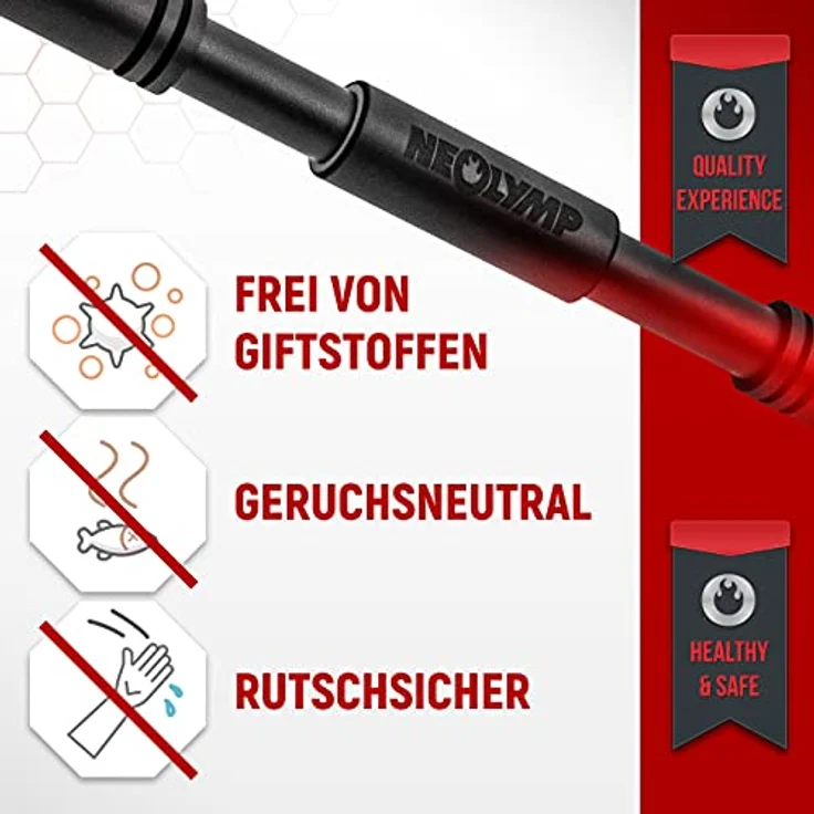 NEOLYMP Klimmzugstange Tür mit innovativer Gear-Lock Funktion + E-Book (Rot) – Klimmzugstange Türrahmen Pull up Bar Tür Klimmzugstange Klimzugststange Türrahmen Turnstange Türrahmen Door Pull up Bar – Bild 3