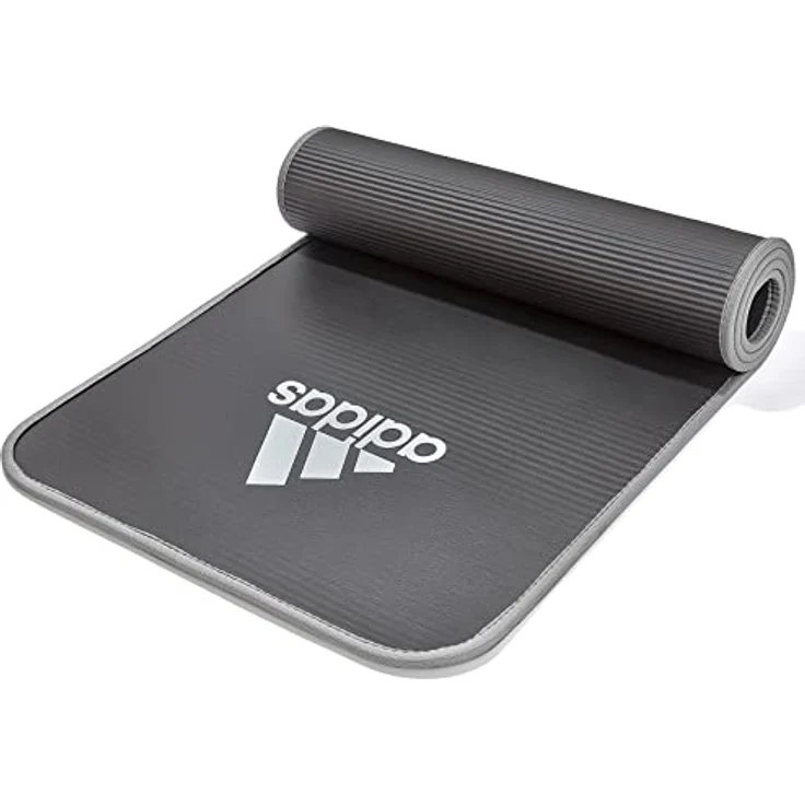 adidas Yogamatte (10 mm) - voll gepolstert, mit genähten Stoffkanten und geriffelter Unterseite, rutschfest, inkl. Tragegurt, Maße: 183 x 61 cm – Bild 11