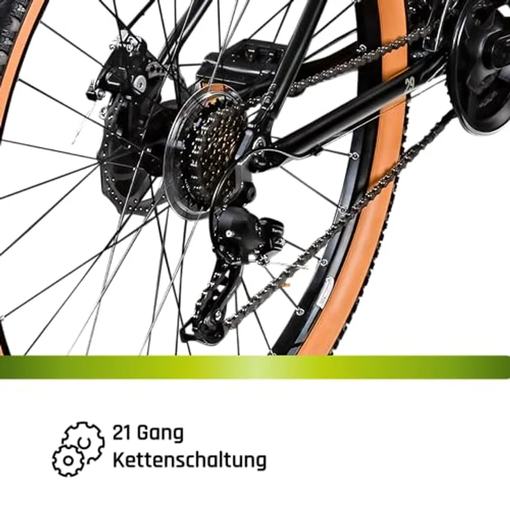 Galano Toxic Mountainbike Hardtail 29 Zoll, 21 Gang, Federgabel, Scheibenbremsen, schwarz/beige, 40 cm – Bild 5