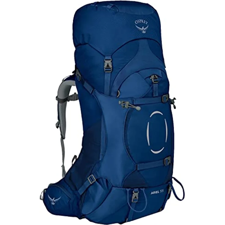 Osprey Ariel 55 Trekkingrucksack für Frauen Ceramic Blue - XS/S, PFC-freie DWR-Beschichtung, verstellbare AirScape Rückenplatte – Bild 1